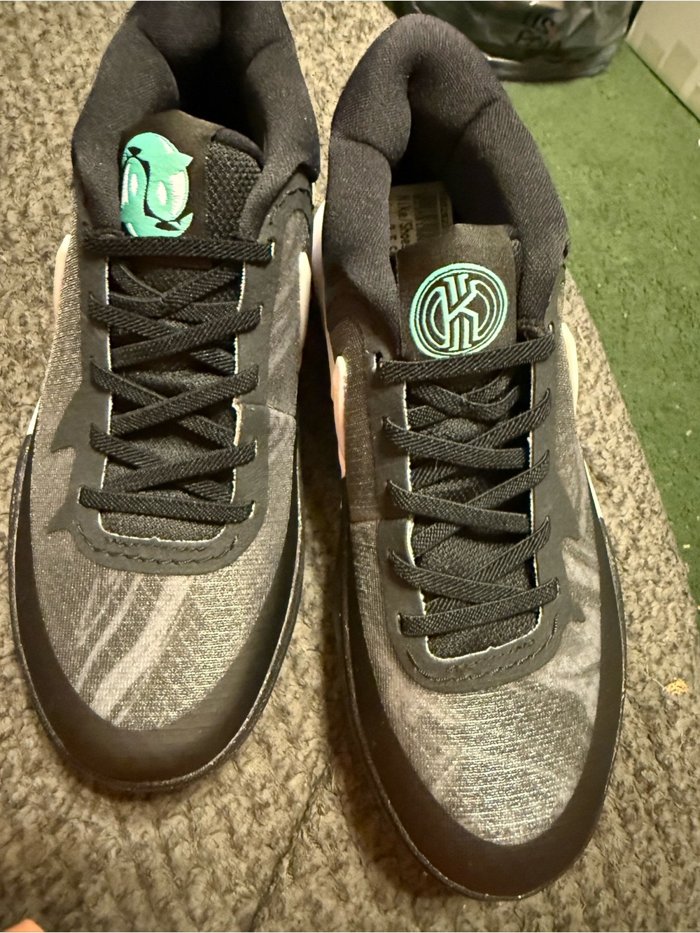 Irving Youth Black & Teal Basketball Shoes